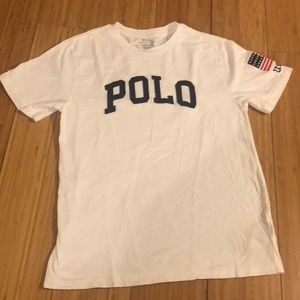 POLO RALPH LAUREN White Tee M(10-12)